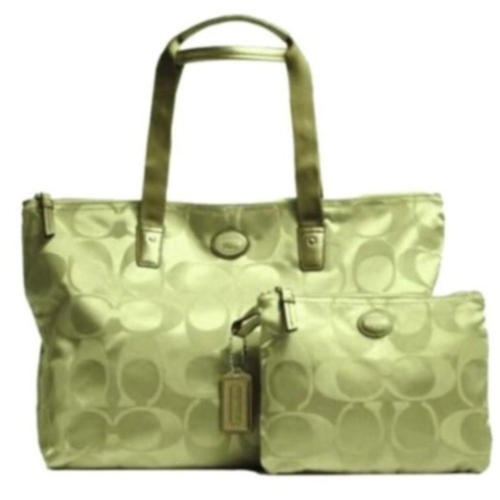 COACH WEEKENDER TOTE TRAVEL SHOULDER SAGE